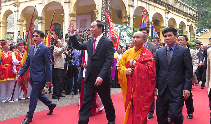 Chủ tịch nước Trần Đại Quang dâng hương khai Xuân Đinh Dậu tại Hoàng thành Thăng Long