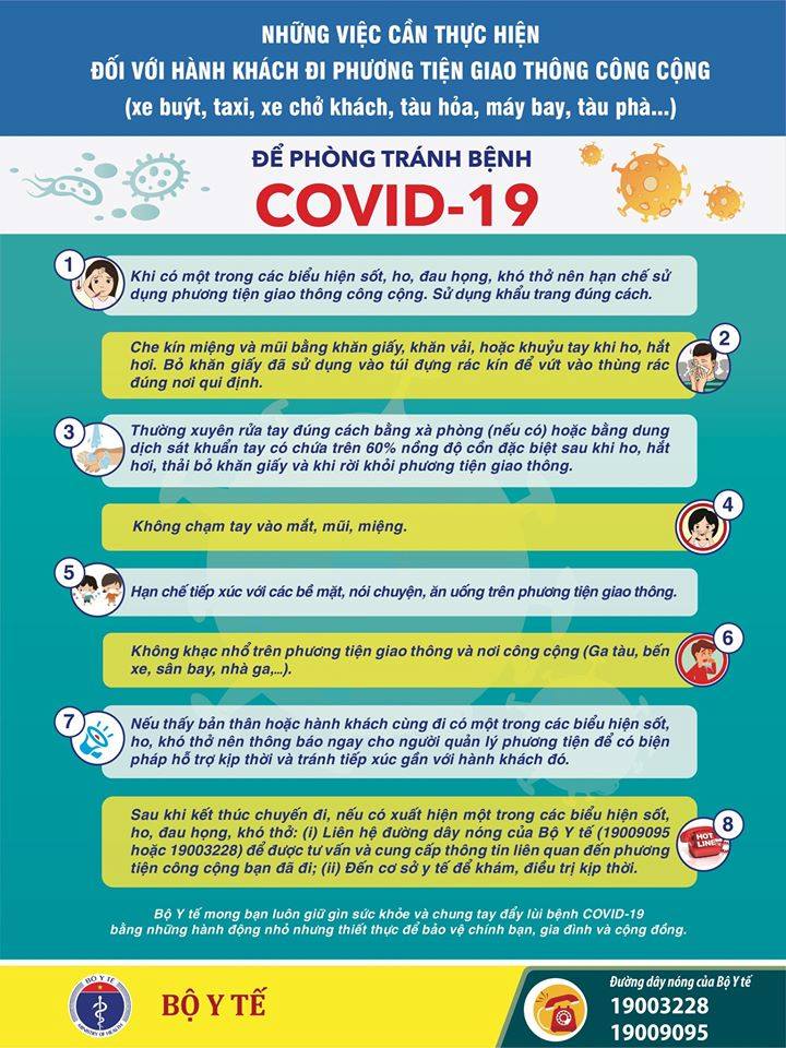8 lưu ý phòng dịch COVID-19 với hành khách đi phương tiện giao thông công cộng và phương tiện sử dụng ứng dụng kết nối