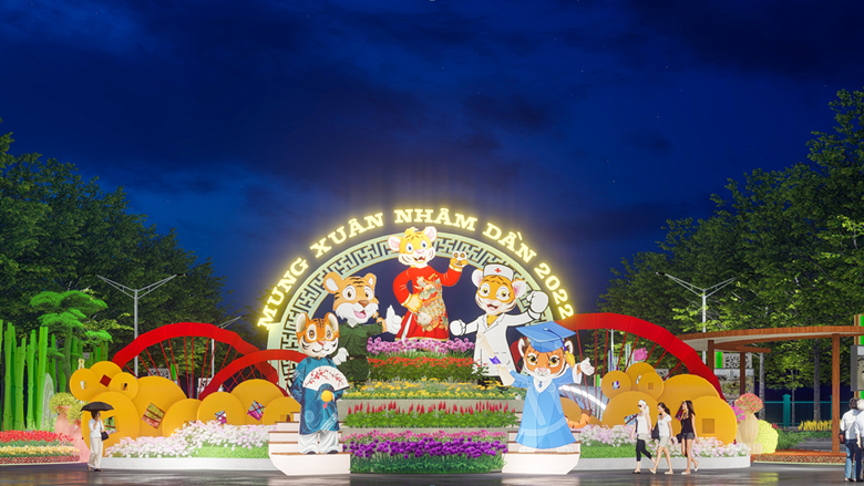 Đường hoa xuân Bình Phước chính thức khai mạc ngày 27 tháng chạp