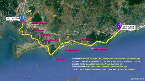 Over US$278mln invested in Vung Tau - Binh Thuan coastal road expansion project