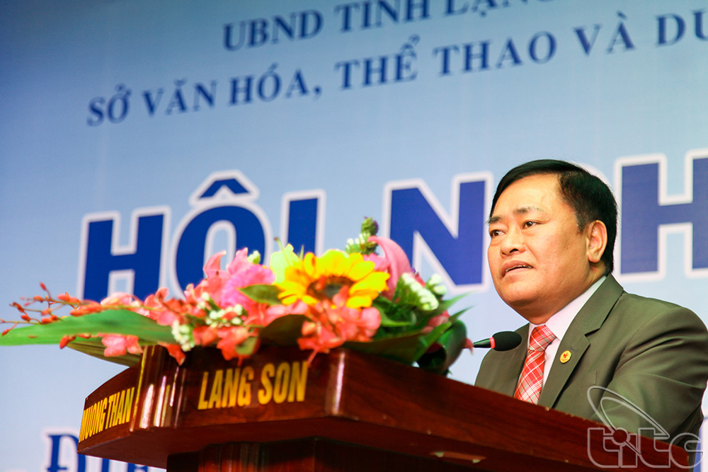 Ông Hồ Tiến Thiệu - Phó Chủ tịch UBND tỉnh Lạng Sơn Phát biểu kết luận hội nghị