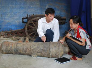 Phát hiện súng thần công thời Nguyễn tại hồ Thác Bà 