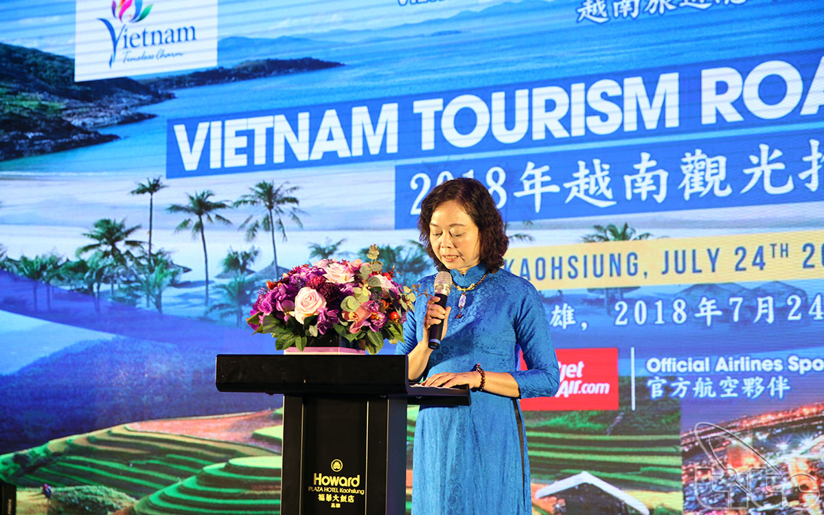 Phó Tổng cục trưởng Tổng cục Du lịch Việt Nam Nguyễn Thị Thanh Hương phát biểu tại chương trình ở Cao Hùng