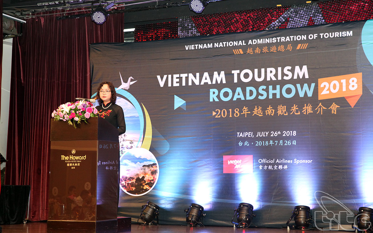 Phó Tổng cục trưởng Tổng cục Du lịch Việt Nam Nguyễn Thị Thanh Hương phát biểu tại chương trình ở Đài Bắc